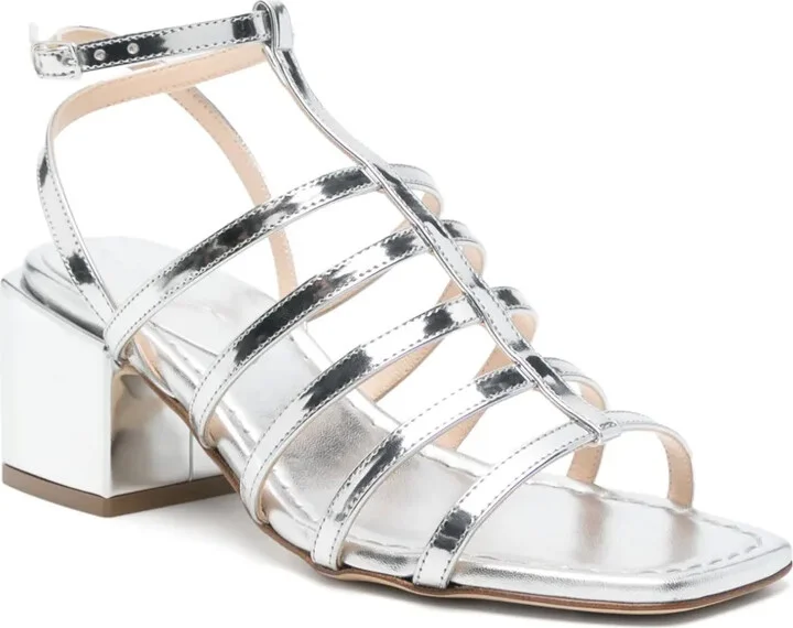 60mm Leather Heeled Sandals - Image 2