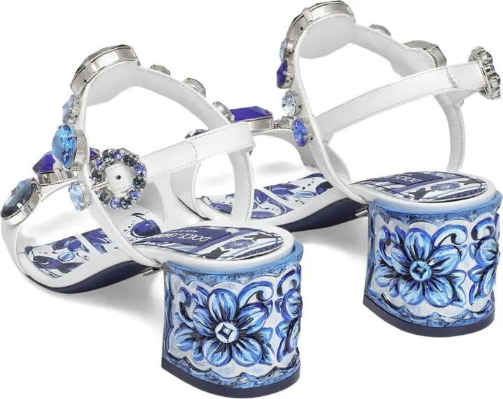 60mm Leather Heeled Sandals - Image 3