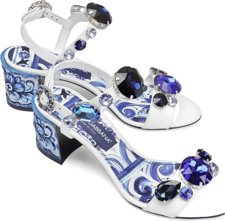60mm Leather Heeled Sandals - Image 4