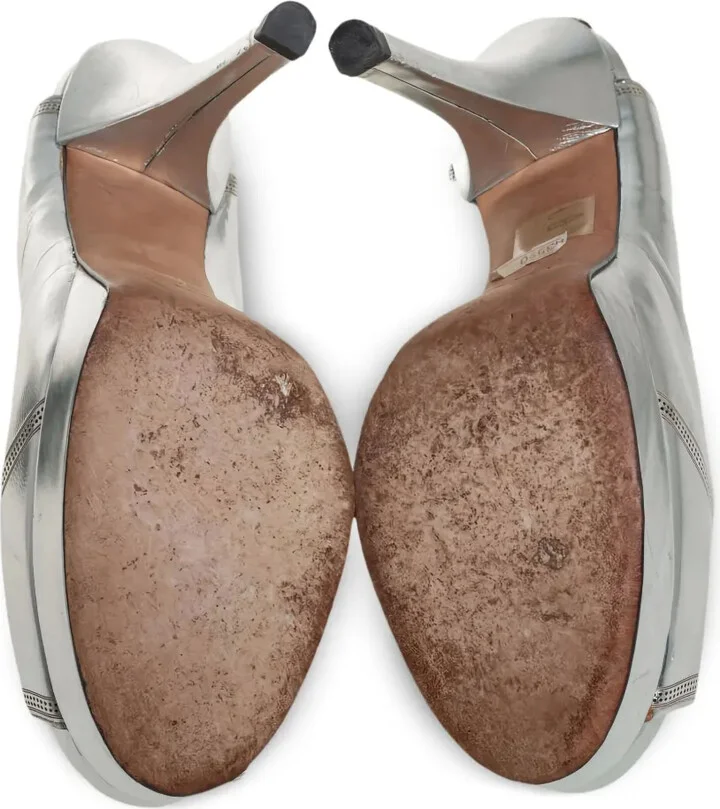60mm Leather Peep-Toe Platform Pumps - Image 4