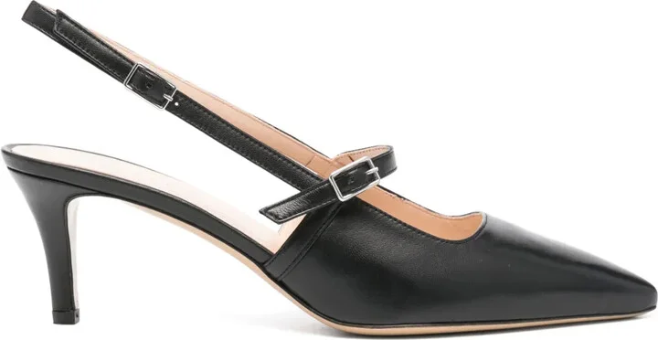 60mm Leather Slingback Pumps