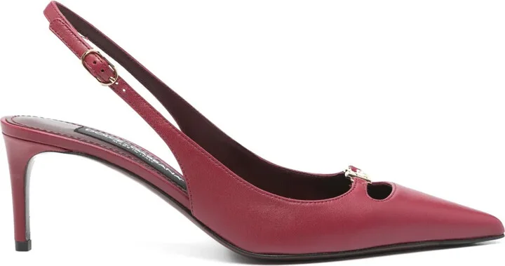 60mm Leather Slingback Pumps