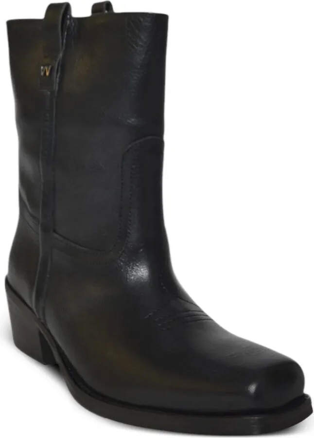 60mm Leather Square-Toe Boots - Image 2