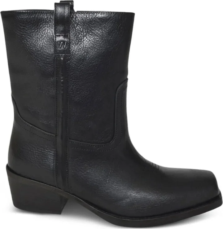 60mm Leather Square-Toe Boots