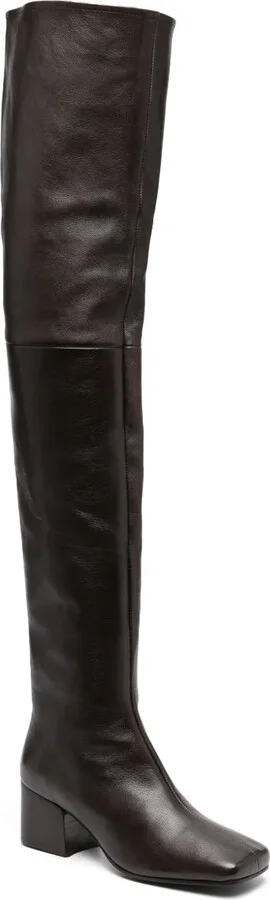 60mm Leather Thigh-High Boots - Image 2