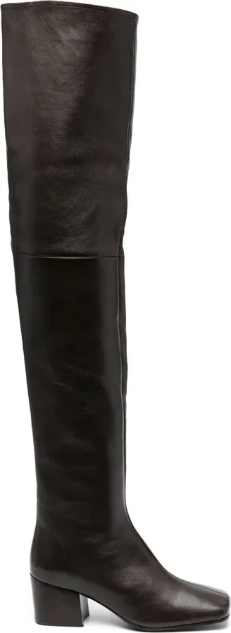60mm Leather Thigh-High Boots