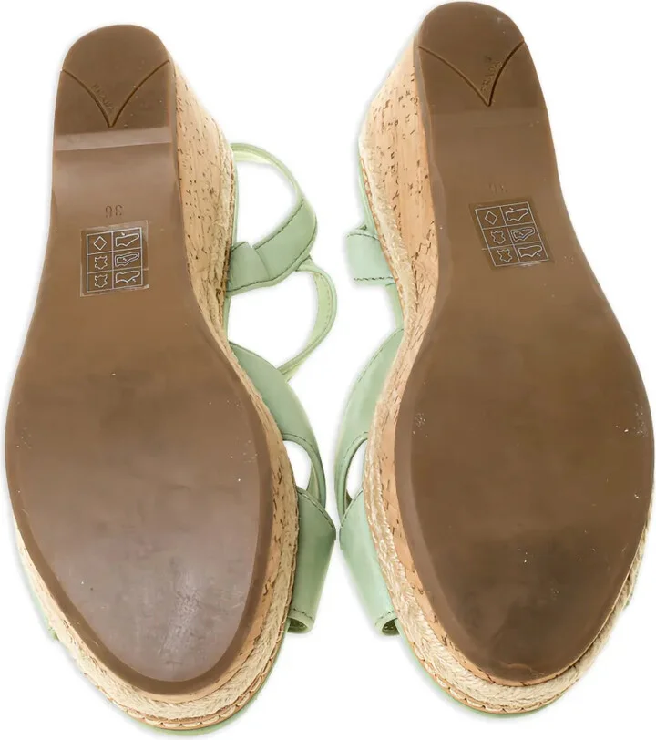 60mm Leather Wedge Sandals - Image 4