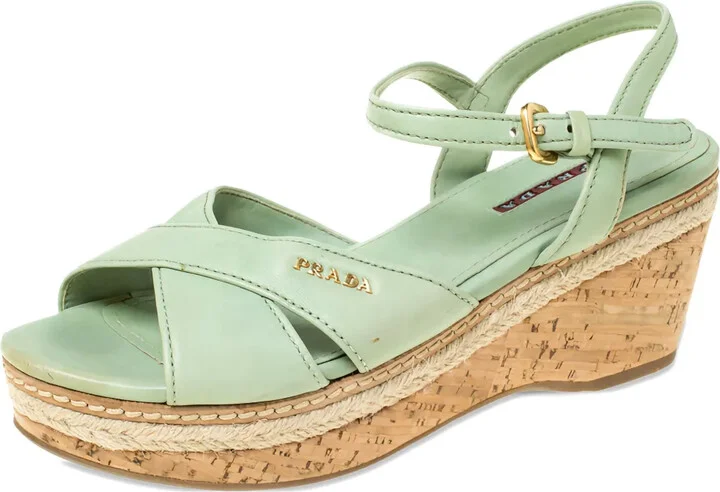 60mm Leather Wedge Sandals
