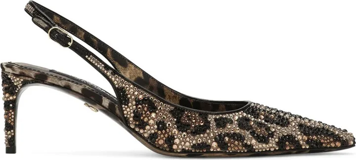 60mm Leopard-Print Slingback Pumps