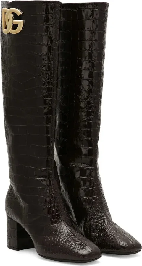 60mm Logo-Plaque Leather Boots - Image 2