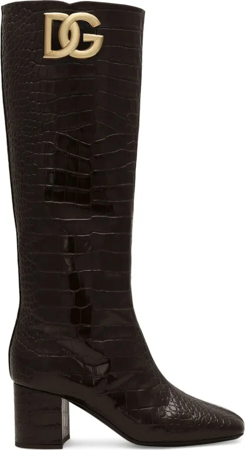 60mm Logo-Plaque Leather Boots