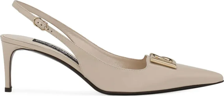 60mm Logo-Plaque Slingback Pumps