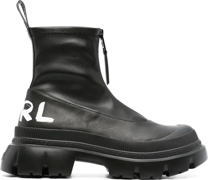60mm Logo-Print Leather Ankle Boots