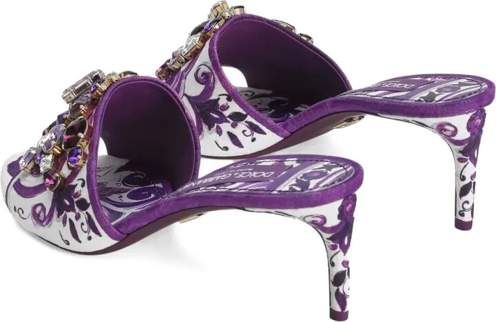 60mm Majolica-print mules - Image 3