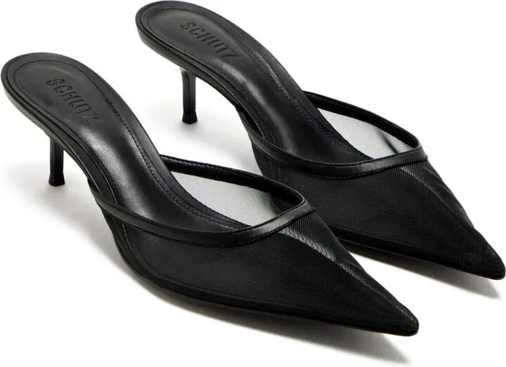 60mm Mesh Pointed-Toe Mules - Image 2
