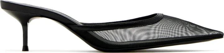 60mm Mesh Pointed-Toe Mules
