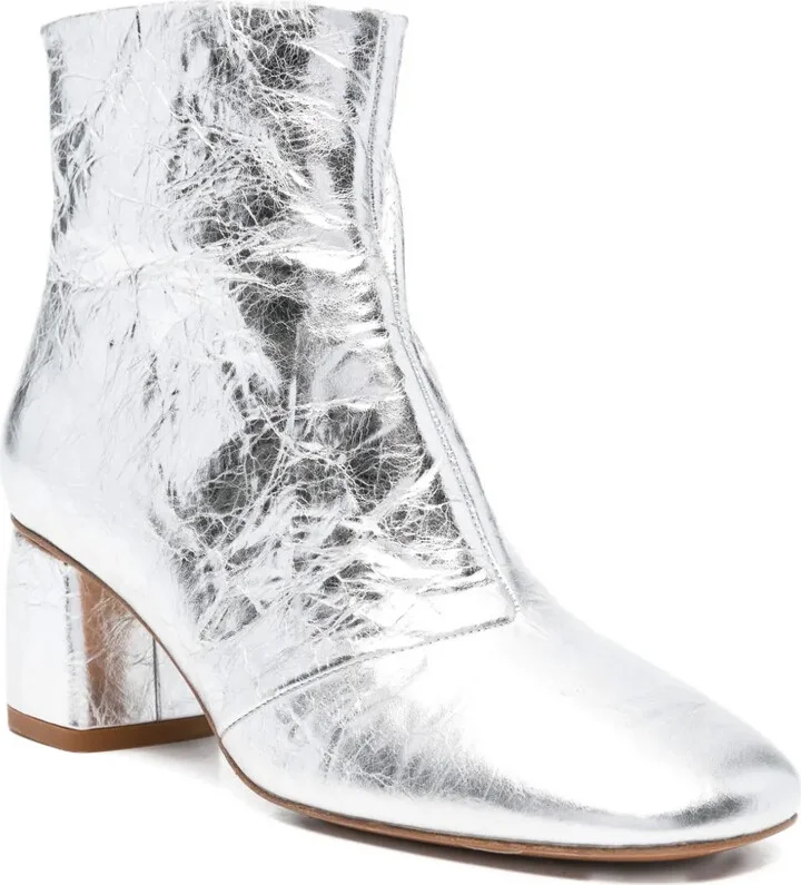 60mm Metallic-Finish Leather Boots - Image 2