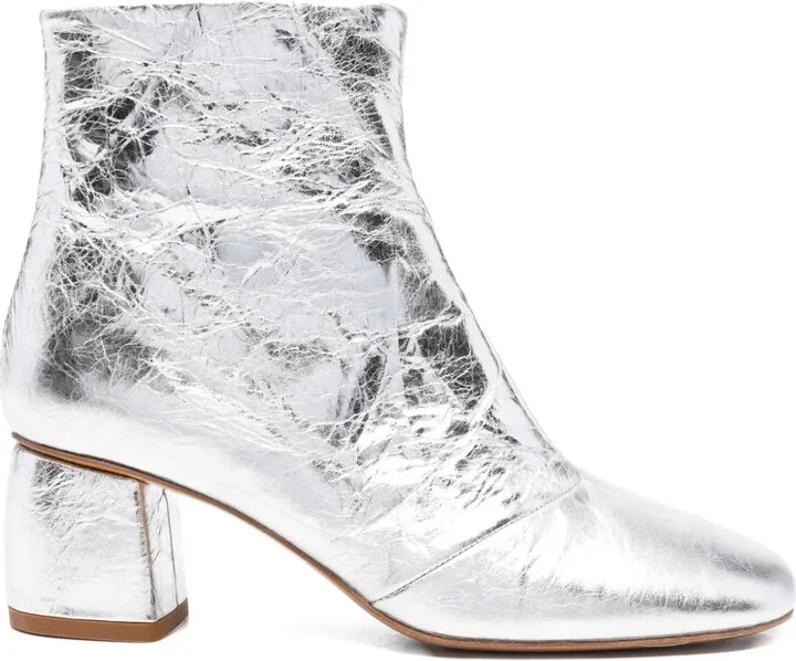 60mm Metallic-Finish Leather Boots