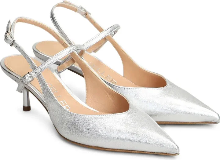 60mm Metallic Slingback Pumps - Image 2