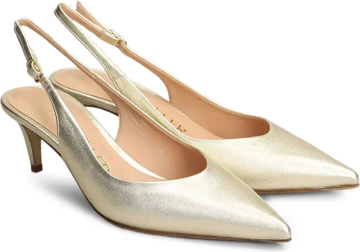 60mm Metallic Slingback Pumps - Image 2