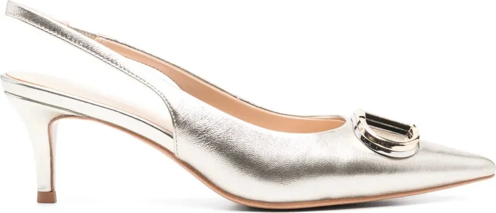 60mm Oval T slingback pumps