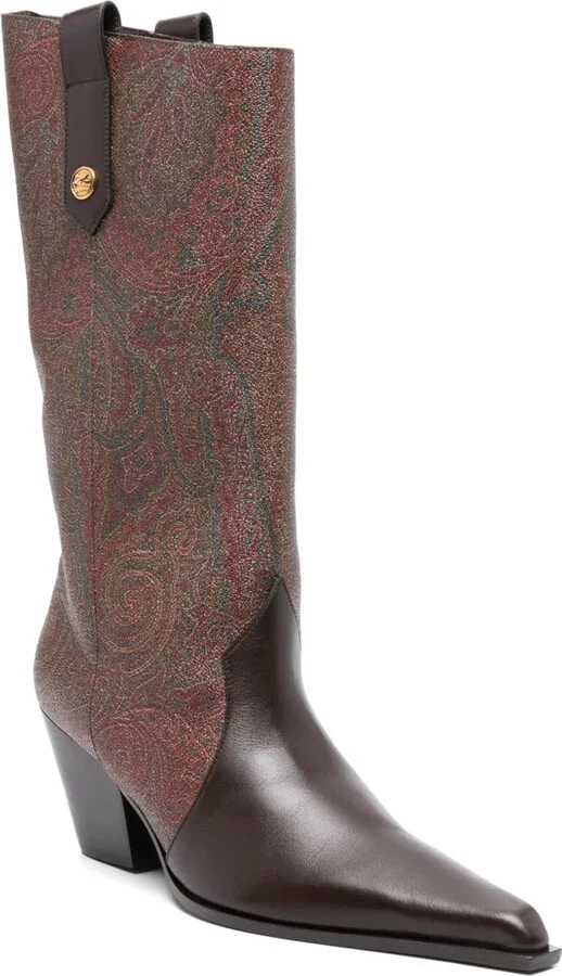 60mm Paisley-Jacquard Leather Shoes - Image 2