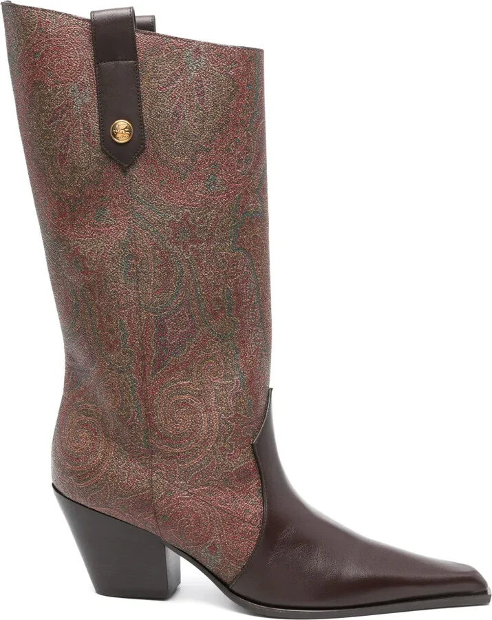 60mm Paisley-Jacquard Leather Shoes