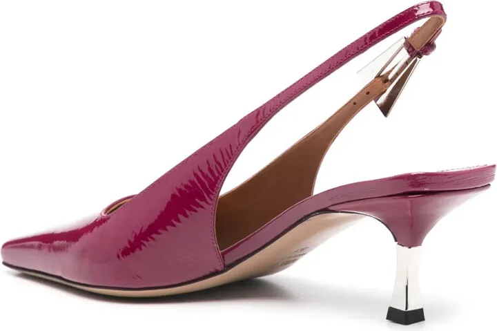 60mm Patent Slingback Pumps - Image 3