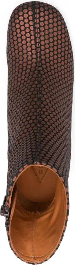 60mm Perforated Leather Block-Heel Boots - Image 4