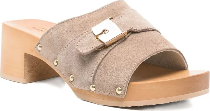60mm Pescura Sarah buckle-detail suede sandals - Image 2