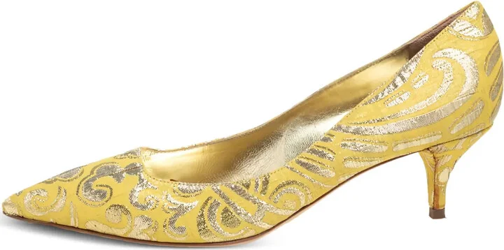 60mm Pointed-Toe Brocade Pumps