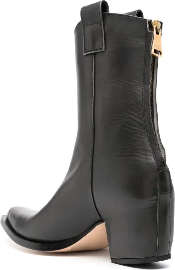 60mm Pointed-Toe Leather Ankle Boots - Image 3