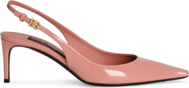 60mm Polished Slingback Pumps