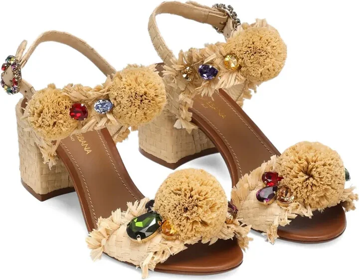 60mm Pompom-Detail Sandals - Image 2