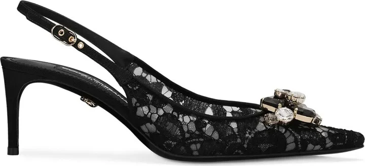 60mm Rainbow Lace slingback pumps