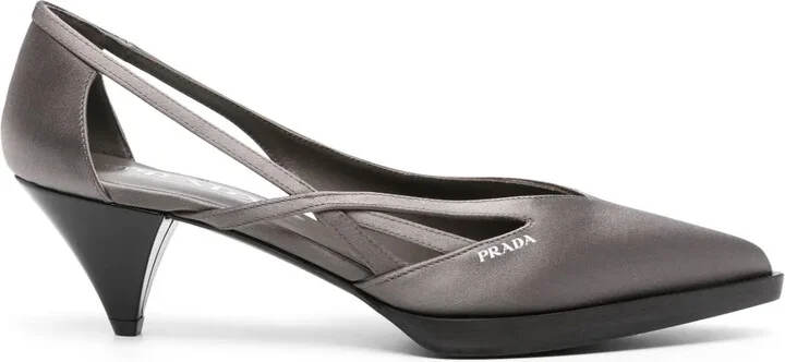 60mm Satin Cut-Out Pumps