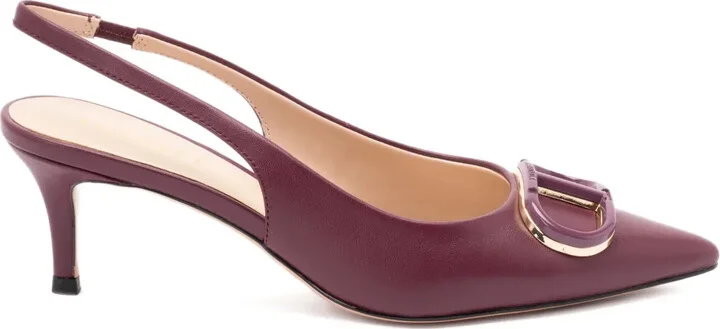 60mm Slingback Leather Pumps