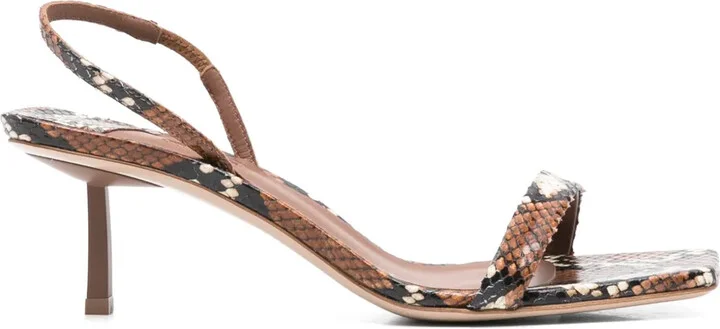 60mm Snake-Print Sandals