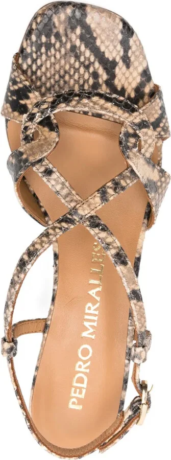 60mm Snakeskin-Effect Crisscross Sandals - Image 4