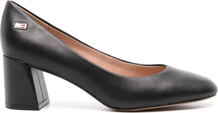 60mm Square-Toe Leather Pumps