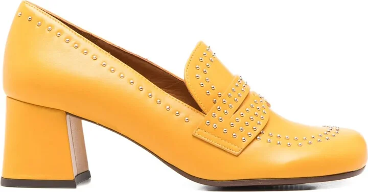60mm Studded Block-Heel Pumps