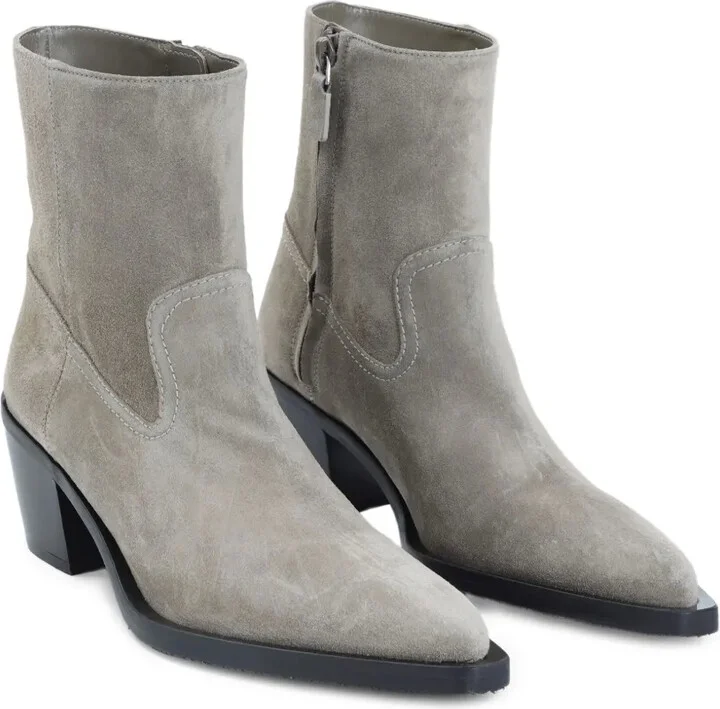 60mm Suede Pointed-Toe Heeled Cowboy Boots - Image 2
