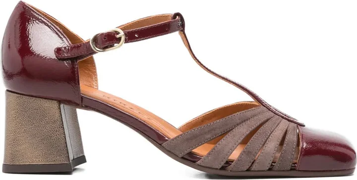 60mm T-Bar Block-Heel Pumps