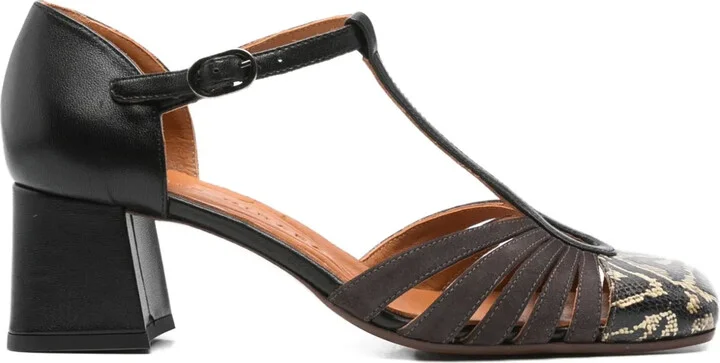 60mm T-Bar Block-Heel Pumps