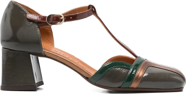 60mm T-bar block-heel pumps