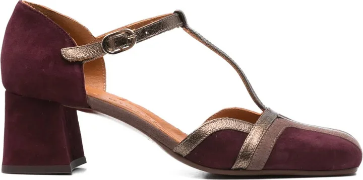 60mm T-Bar Block-Heel Pumps