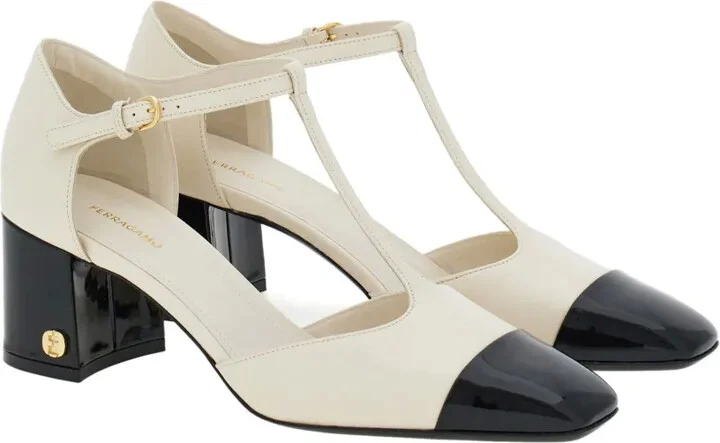 60mm T-strap leather pumps - Image 2