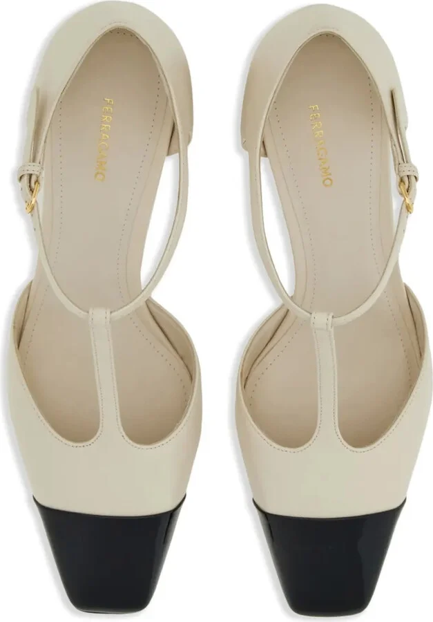 60mm T-strap leather pumps - Image 4