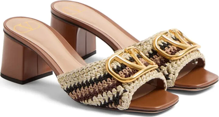 60mm VLogo Signature embroidered sandals - Image 2