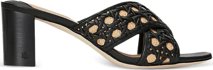 60mm Woven Cross-Strap Heeled Sandals